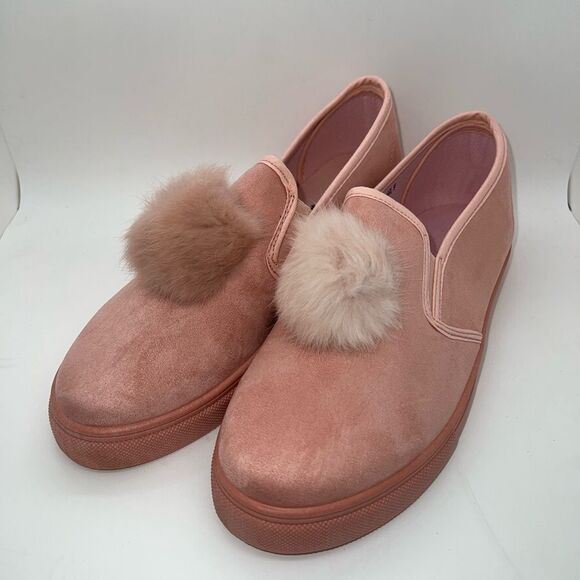 Ositos CAL-02K Blush Pink Slip On Pom Pom Sneakers Loafers Shoes Size 6 New - Picture 3 of 7